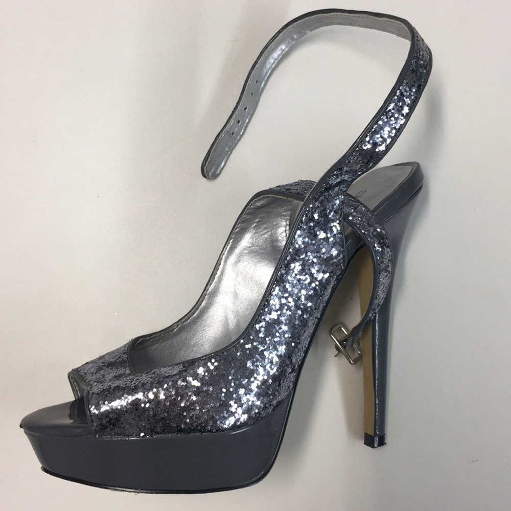Peep toe sequin high heels
